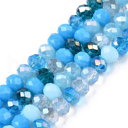 Electroplate Glass Beads Strands EGLA-SZ0001-32E-1