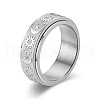 Star & Moon & Sun Titanium Steel Rotatable Finger Ring PW-WG61315-02-1