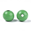 Spray Painted Round Natural Schima Wood Beads WOOD-A018-14mm-08-2