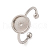 Non-Tarnish 304 Stainless Steel Open Cuff Ring Components X-STAS-S134-01P-03-1