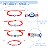 FIBLOOM 8Pcs 8 Style Lampwork Evil Eye Braided Bead Bracelets Set BJEW-FI0001-45-5