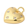 Rack Plating Brass Micro Pave Clear Cubic Zirconia Charms KK-G488-12G-2