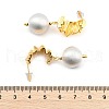 Round with Fold Charm Brass Dangle Stud Earrings EJEW-U055-14G-3