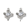 Brass Micro Pave Cubic Zirconia Connector Charms KK-Z103-10P-02-1