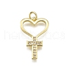 Brass Micro Pave Cubic Zirconia Pendants KK-Z100-35G-04-1