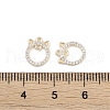 Brass Micro Pave Clear Cubic Zirconia Connector Charms KK-K351-38G-3