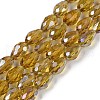 Transparent Electroplate Glass Beads Strands EGLA-N013-T6mm-B08-1