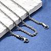Tarnish Resistant 304 Stainless Steel Rope Chain Necklaces STAS-M174-014P-B-3