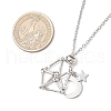 304 Stainless Steel Empty Macrame Pouch Star Moon Pendant Cable Chain Necklace Making NJEW-JN05281-01-4