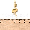 304 Stainless Steel Flamingo Shaped Pendant Cable Chain Necklaces for Women Men NJEW-Q032-02B-G-5