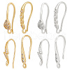 Beebeecraft 16Pcs 8 Style Brass Micro Pave Clear Cubic Zirconia Earring Hooks KK-BBC0012-30-1