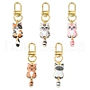 Cat Alloy Enamel Pendant Decorations HJEW-FZ00010-1