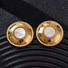 304 Stainless Steel Natural White Shell Stud Earrings EJEW-Z103-08G-2