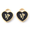 Light Gold Plated Alloy Enamel Pendants ENAM-R136-30-15-2