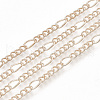 Brass Coated Iron Figaro Chain Necklace Making MAK-T006-03RG-2