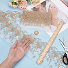 MAYJOYDIY US 2 Yards Polyester Shell & Starfish Embroidery Lace Ribbon OCOR-MA0001-26-3