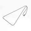 Boy's 304 Stainless Steel Curb Chain Necklaces NJEW-E026-13P-2