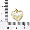 Heart Shape Brass Pendants KK-V010-33G-3