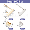 SUNNYCLUE 80Pcs 2 Color Rectangle Shape 304 Stainless Steel Stud Earring Findings STAS-SC0008-59-2