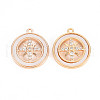 Brass Micro Pave Clear Cubic Zirconia Pendants KK-T062-158G-NF-1