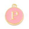 Golden Plated Alloy Enamel Charms ENAM-Q437-14P-1
