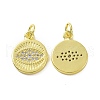 Brass Micro Pave Clear Cubic Zirconia Pendants KK-E068-VF068-1