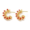 Rack Plating Brass Stud Earrings EJEW-C102-41G-01-1