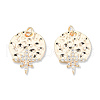 Brass Pave Clear Cubic Zirconia Pendants KK-N232-462-2
