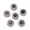 Brass Pave Natural Amethyst Multi-Strand Links KK-D366-01P-L-1