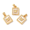 Brass Square Pendants KK-I703-02G-2