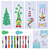 Gorgecraft 4 Sets 4 Styles Lighthouse/Gnome/Christmas Tree DIY Bookmark Cross-Stitch Beginner Kit DIY-GF0009-24-1