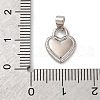 Brass Pave Natural White Shell Heart Charms KK-P308-04P-3