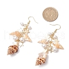 Natural Spiral Shell Dangle Earrings EJEW-TA00641-3