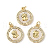Brass Micro Pave Cubic Zirconia with Shell Pendants KK-Z115-06G-1
