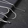 304 Stainless Steel Flat Snake Chain Double Chain Necklaces NJEW-Q039-01P-1