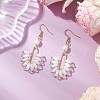 Brass Natural Cultured Freshwater Pearl Dangle Earrings EJEW-TA00618-1