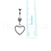 316L Surgical Stainless Steel Clear Cubic Zirconia Dangle Belly Button Rings WG93CBC-02-2