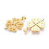 Brass Micro Pave Cubic Zirconia Pendants KK-M300-27G-01-2