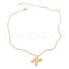 Brass Micro Pave Clear Cubic Zirconia Initial Pendant Necklaces for Women FS-WGDC51D-11-2