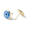 Enamel Evil Eye Stud Earrings EJEW-G334-01G-04-2