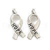 Awareness Ribbon Hope Tibetan Style Alloy Pendants TIBEP-R344-11AS-LF-1