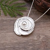 Rose Flower Zinc Alloy Enamel with Plastic Pearl Pendant Necklaces for Women FS-WG8D512-01-2
