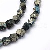 Dyed Natural Pyrite Beads Strands G-F582-D05-3