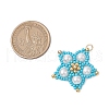 Glass Seed Beaded Star Pendants PALLOY-MZ00524-01-2
