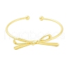 Brass Bowknot Cuff Bangles for Women BJEW-Z072-03G-03-2