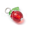 5Pcs Transparent Glass Pendants PALLOY-JF03708-02-4