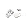 Crystal Rhinestone Oval with Star Stud Earrings EJEW-N097-001P-2