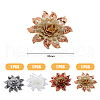  4Pcs 4 Colors 3D Flower Pattern Polyester Fabrics Computerized Embroidery Cloth Sew on Appliques PATC-NB0001-15C-2