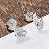 925 Sterling Silver Clear Cubic Zirconia Stud Earrings EJEW-Q032-01A-P-3