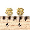 Flower Brass Micro Pave Cubic Zirconia Bead Caps KK-K300-01F-G-3